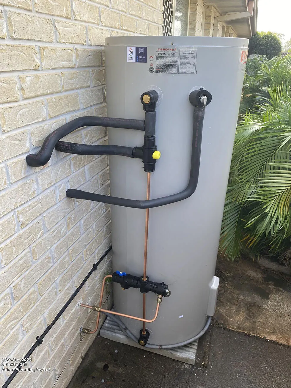 Electric Hot water system installation by Adept Plumbing & Gas plumber in Logan