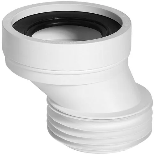 an offset pan connector, a curved plumbing fitting used to connect a misaligned toilet pan to the waste pipe
