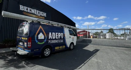 Adept Plumbing & Gas van outside the Beenleigh Tavern