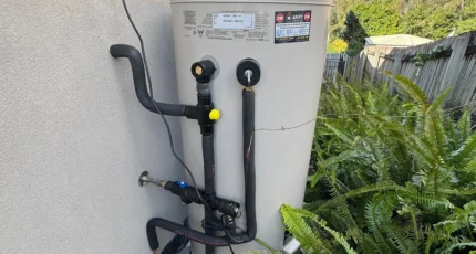 Hot water system installed outside a Cornubia home