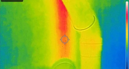 Thermal camera image showing a hidden leak in Carina