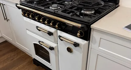 Freestanding gas cooker installed in a Cornubia kitchen