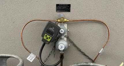 LPG bottle regulator and copper gas line in Daisy Hill