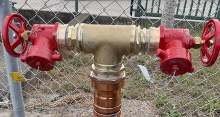 Fire hydrant valves and copper pipework installed in Greenslopes