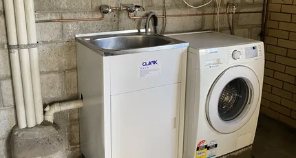 Laundry tub and washing machine plumbed in Greenslopes