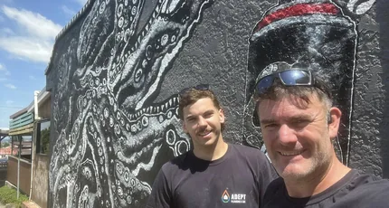 Two Adept Plumbing & Gas plumbers on a job near Greenslopes
