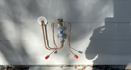 New copper gas outlet ready for connection in Marsden