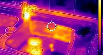Thermal camera image used for leak detection in Marsden