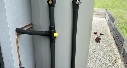 Electric hot water system with new insulated pipework in Springwood