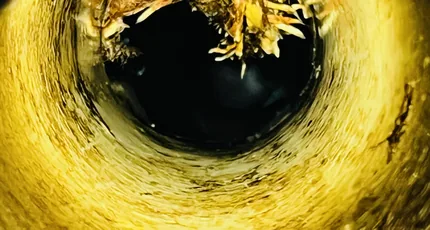 Drain camera view of tree roots inside a pipe in Springwood