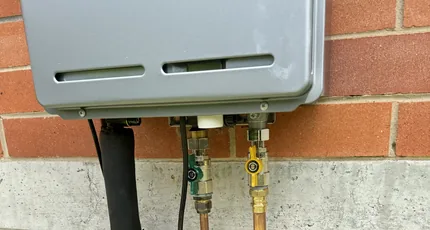Continuous flow hot water unit connections in West End