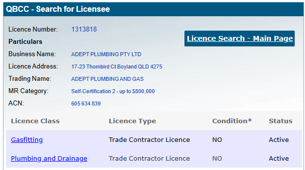 Adept Plumbing & Gas - QBCC licensed plumber Beenleigh
